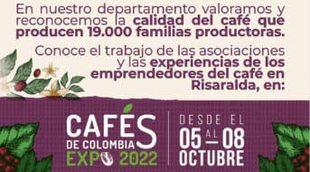 Risaralda estará presente en Cafés de Colombia Expo 2022 en Bogotá